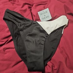 Shade & Shore Black and White Colorblock Bikini Bottom